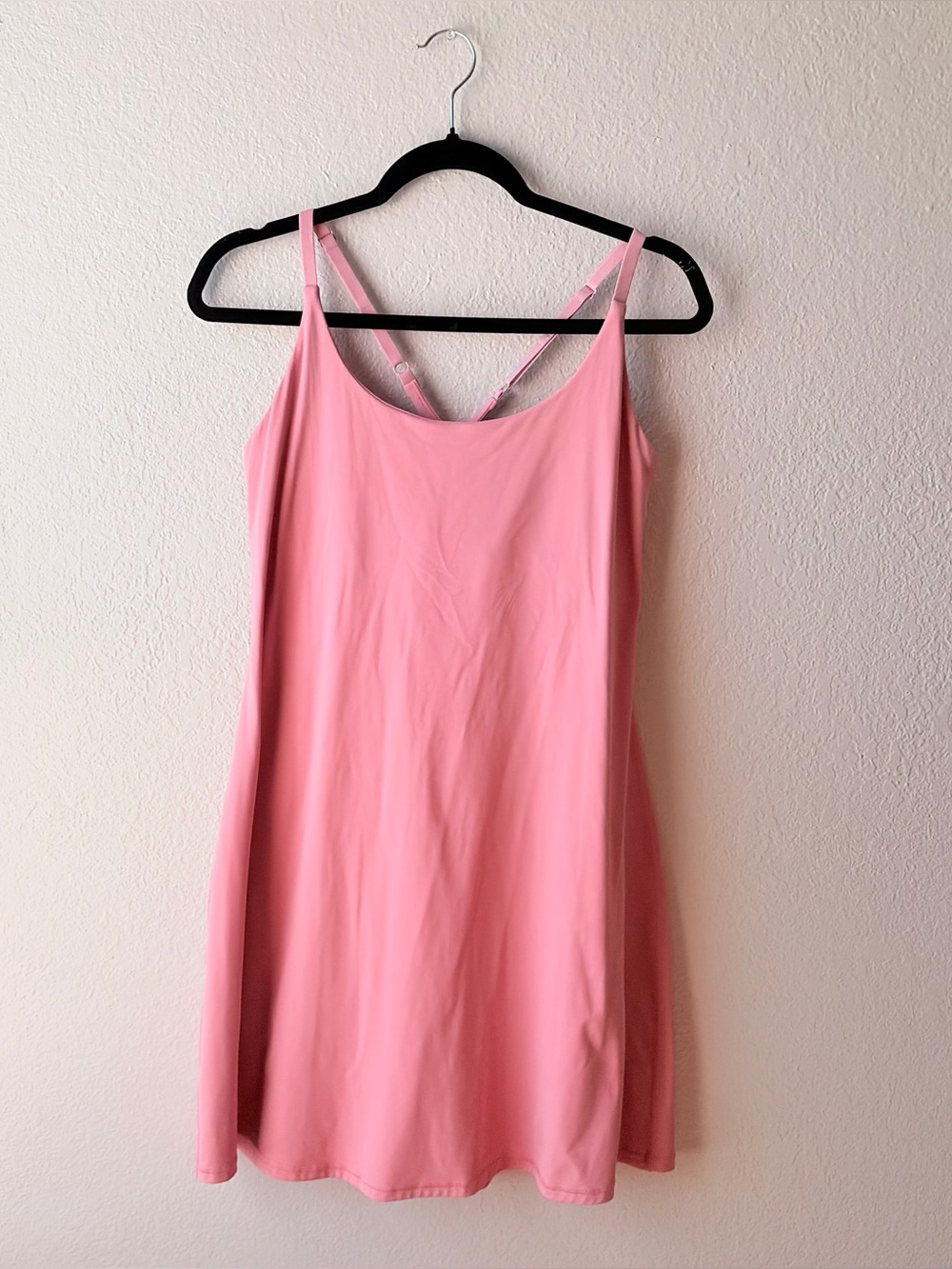 Womans iuga Classic Pink Slip sporty Dress with Adjustable Straps size L shorts